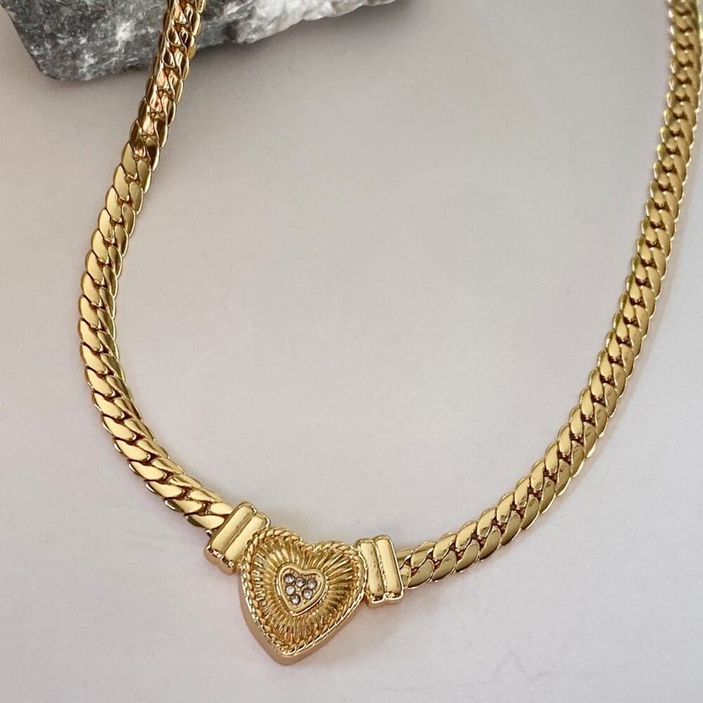 NEW Rhinestone Heart On Snake Chain - Picture 13 of 15